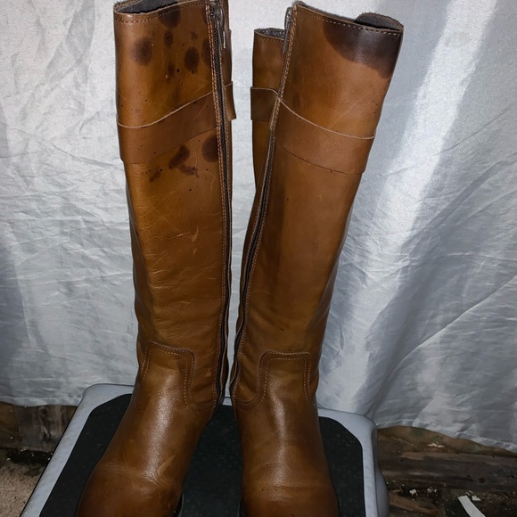 Tara M Boots Womens 9 Teagan Combat Black Leather Side Zip  Tara M leather boots